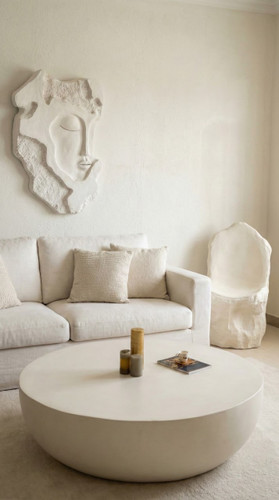 میز جلو مبلی حجمی دستساز | سبک مینیمال–ارگانیک