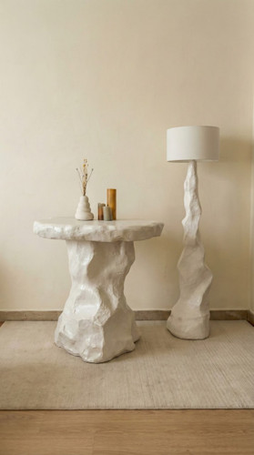 میز پایه بلند دکوراتیو طرح سنگ صخرهای